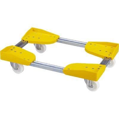 ルート工業:コンテナ台車(伸縮式) ルートボーイ202PP型YEタイプ(樹脂仕様) 最大：幅510×長さ510 質量4.2kg