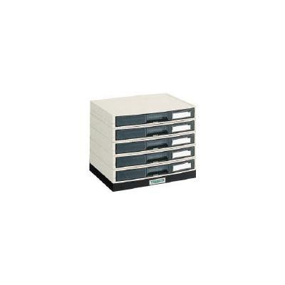 TRUSCO(トラスコ中山):αレターケース A4・積み重ねタイプ横浅型5段 LA4-S5S オレンジブック 5046670