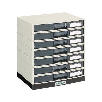 TRUSCO(トラスコ中山):αレターケース A4・積み重ねタイプ横浅型7段 LA4-S7S オレンジブック 5046688