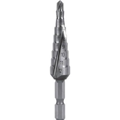 RUKO(ルコ):2枚刃スパイラルステップドリル(六角軸タイプ) 12mm ハイス 101052H  オレンジブック 7659709