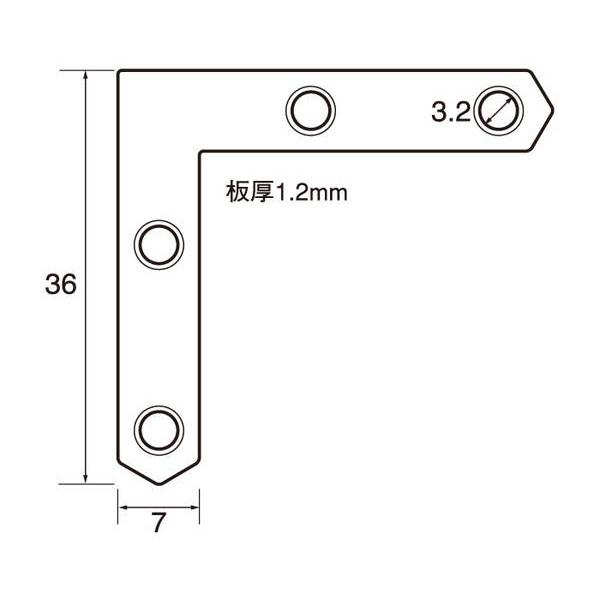 福井金属工芸:ステンレス角金具36×7 500個入 6261 額縁 壁 インテリア