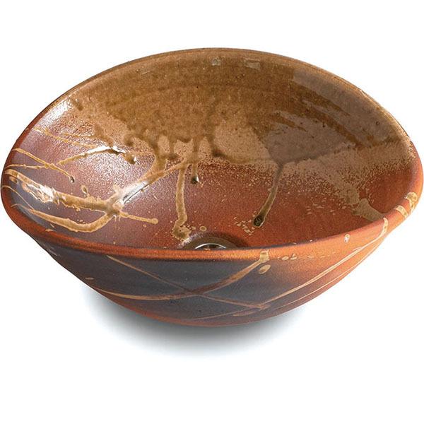 定番のお歳暮 冬ギフト 重蔵窯 利休信楽 手洗い鉢 034 V265火色 ひい 信楽焼 手洗い 洗面 焼き物 034 V265 火色 ひいろ ビードロ Riosmauricio Com