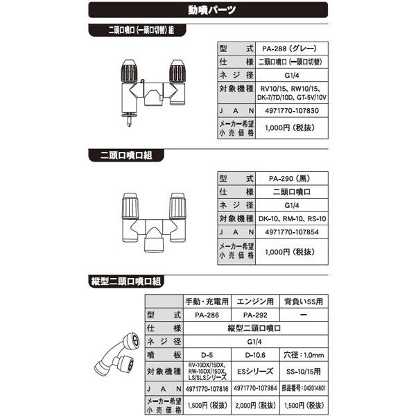 工進(KOSHIN):＜工進認定店＞噴霧器用 握りグリップ G1/4 PA-285(メーカー直送品) ノズル 噴霧 散布 部品 補修 修理 交換｜cocoterracemore｜02