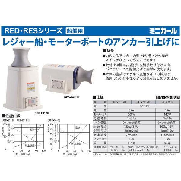 アンカーウインチ 工進 ミニカール RED-2012 美品 ケーブル付き