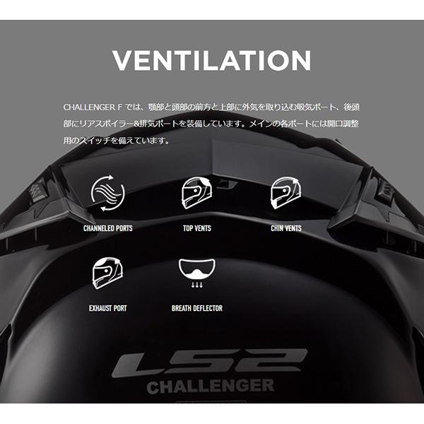 LS2 HELMETS:【国内正規品】CHALLENGER F MATT TITANIUM SILVER XLサイズ 1198C005｜cocoterracemore｜08