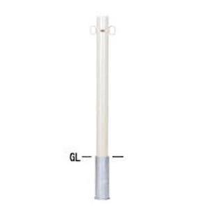 (法人限定)帝金:バリカーピラー型 φ76.3 脱着式 両フック 53-C白色 両フッ(メーカー直送品) ピラー型 φ76.3 スチール製