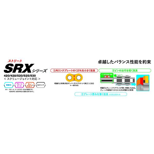 エヌマチェーン:EKチェーン 530SR-X2 102リンク スクリュSLJジョイント カラー：スチール 4571291810167 3枚目