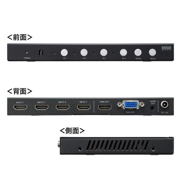 価格 交渉 送料無料サンワサプライ:4入力1出力HDMI画面分割切替器(4K