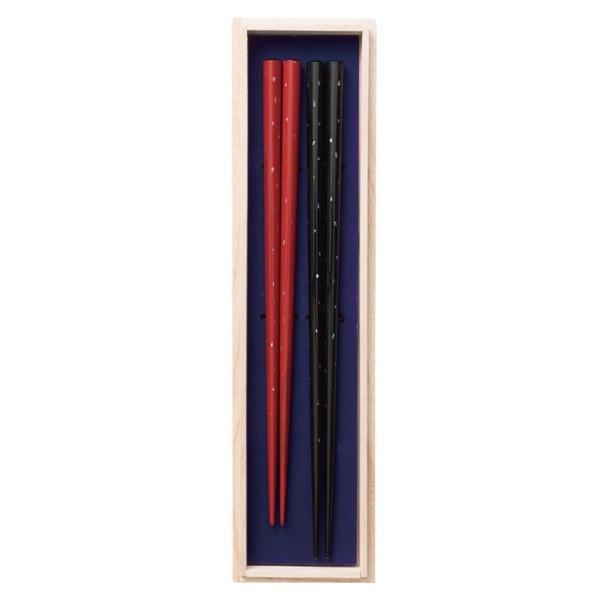 越前漆器:夫婦箸 貝ちらし(桐箱入) EZ100844(メーカー直送品) 福井県 越前漆器