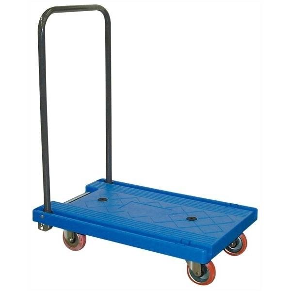 (法人限定)石川製作所:小型樹脂台車 折り畳みハンドル台車 無音キャスター付き PミニDX(メーカー直送品)(車両制限)(車上渡し)(地域制限有)