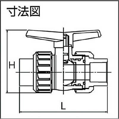 積水化学工業:エスロン ボールバルブ TS式 本体PVC OリングEPDM 20 BV20SX 塩ビ製ボールバルブ（TSソケットタイプ） (1個)｜cocoterracemore｜03