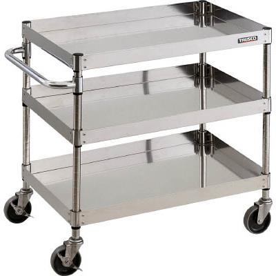 TRUSCO(トラスコ中山):ステンレス製ワゴンクリーンフェニックスワゴン SUS304 W600×D400×H740 3段 SUS金具