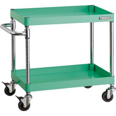 TRUSCO(トラスコ中山):ツールワゴンフェニックスワゴン省音 600X400XH600 2段ヤンググリーン PEW-662C-YG TRUSCO⁄トラスコ中山 ツールワゴン フェニックスワゴン 省音 750×500