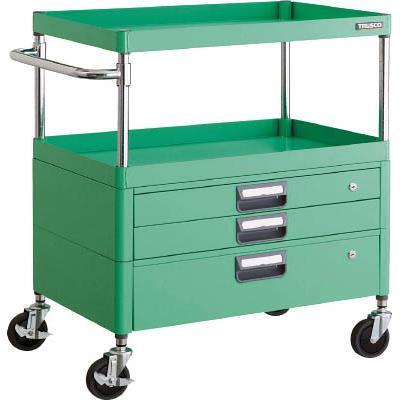 TRUSCO(トラスコ中山):ツールワゴンフェニックスワゴン省音 750X500XH880 引出付ホワイト PEW-972VX-W オレンジブック