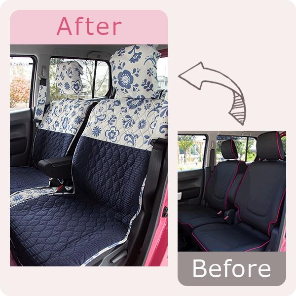 前座席用シートカバー 軽自動車 普通車 コンパクトカー 洗える 日本製 かわいい おしゃれ 花 植物 ミミパレット柄 かわいいカー雑貨のお店ココトリコ 通販 Paypayモール