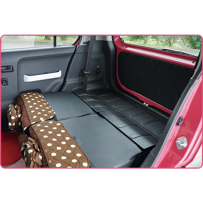 ＜アウトレット価格でお得！在庫限り＞【後部座席シートカバー(左右セパレートタイプ)】ブラウン水玉（72818) |  | 06