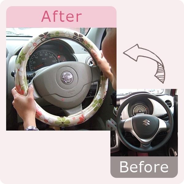 ハンドルカバー】かわいい おしゃれ 軽自動車 コンパクトカー 日本製
