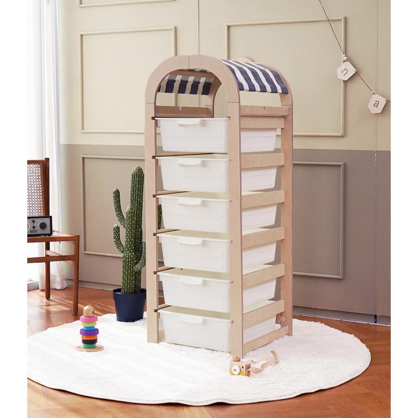 木製チェスト ラウンド屋根 収納BOX6段 幅50cm チェスト 子供