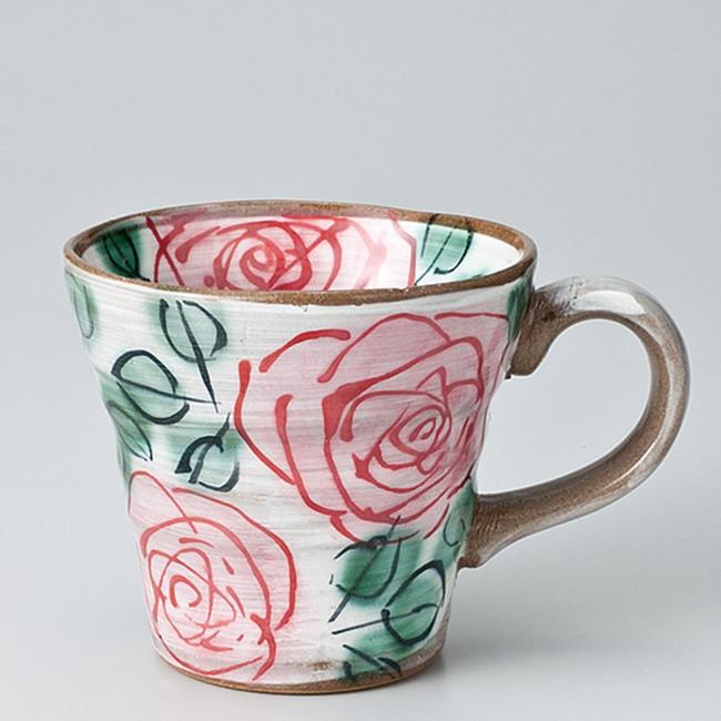 和食器 バラ マグカップ 赤 カフェ コーヒー 紅茶 珈琲 お茶 オフィス おうち 食器 陶器 おしゃれ うつわ S 小さな器のお店 ココットポット 通販 Yahoo ショッピング