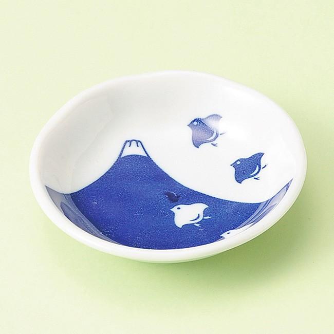 和食器 小さな富士千鳥 深皿 10×2cm 小皿 豆皿 お醤油 プチ