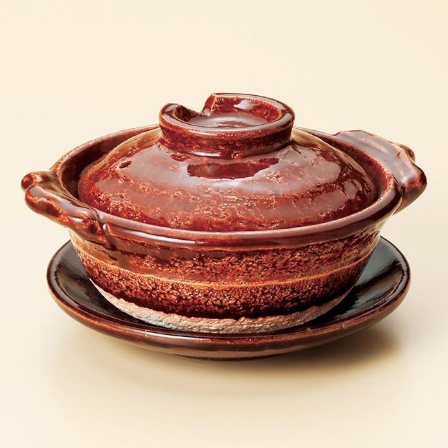 安い専門店 和食器 アメ釉5号鍋 受皿付 信楽焼 土鍋 直火 耐熱 おうち ごはん おしゃれ ギフト 陶器 うつわ 買取 名古屋 Www Superavila Com