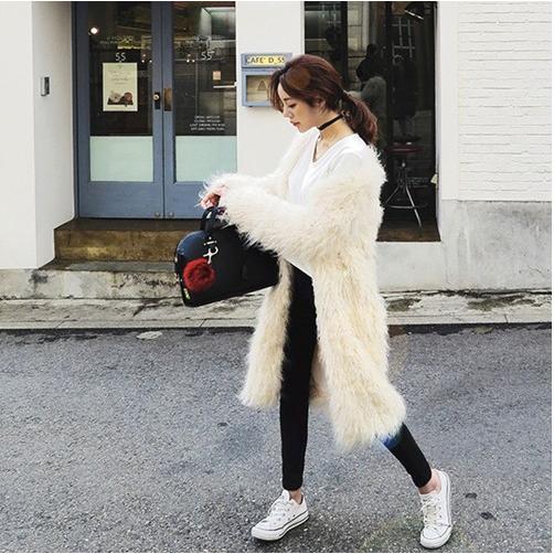 ファーコート レディース フェイクファー プードルファー ロング アウター Cocounsecret 通販 Yahoo ショッピング