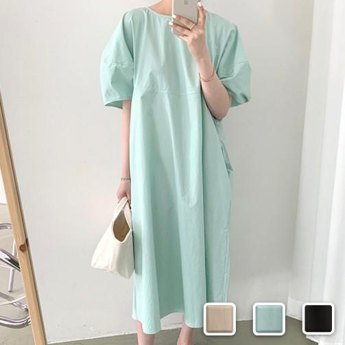 ワンピース レディース ロングワンピース 半袖 夏 緑 ベージュ Cocounsecret 通販 Yahoo ショッピング