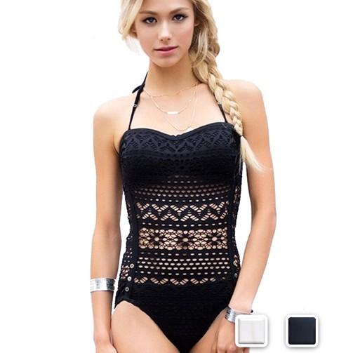 モノキニ 水着 レース セクシー ワンピース レディース 白 黒 体型カバー Zmk Cocounsecret 通販 Yahoo ショッピング