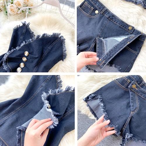 セットアップ レディース デニム オフショル ショートパンツ 上下 韓国 セクシー Ad Cocounsecret 通販 Yahoo ショッピング