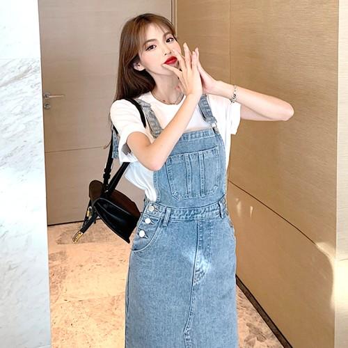 店長大暴走 クリアランスsale ワンピース レディース デニムワンピース ジャンスカ ロング タイト デニム 韓国 値引 Carlavista Com