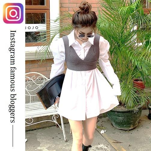 ワンピース ミニワンピース ニットビスチェ シャツワンピース ビックシャツ 白 Ad Cocounsecret 通販 Yahoo ショッピング