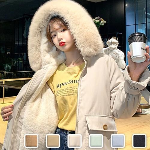 モッズコート レディース コート ファー 冬 アウター フード付 可愛い 黒 グレー Ad286 Cocounsecret 通販 Yahoo ショッピング