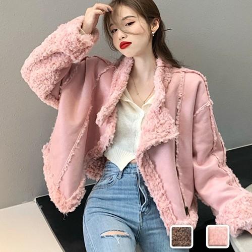 限定製作 コート ムートン ムートンコート ライダース フェイクムートン ピンク ブラウン 全日本送料無料 Www Ladislexia Net