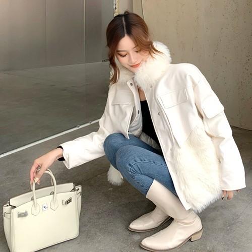 コート ファーコート レディース ショート レザー 合皮 エコレザー アウター 白 Ad Cocounsecret 通販 Yahoo ショッピング