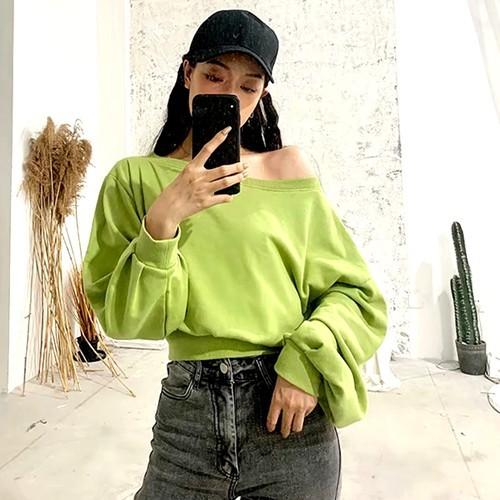トレーナー レディース トップス スウェット 肩出し セクシー 長袖 おしゃれ 緑 Sza Sza Cocounsecret 通販 Yahoo ショッピング
