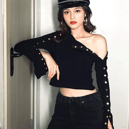 Tシャツ レディース トップス オフショル 肩出し セクシー カットソー 黒 ボタン Vpa Cocounsecret 通販 Yahoo ショッピング