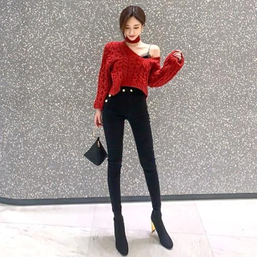 ニット レディース チョーカーネック 赤 肩出し オフショルダー Vpard Cocounsecret 通販 Yahoo ショッピング