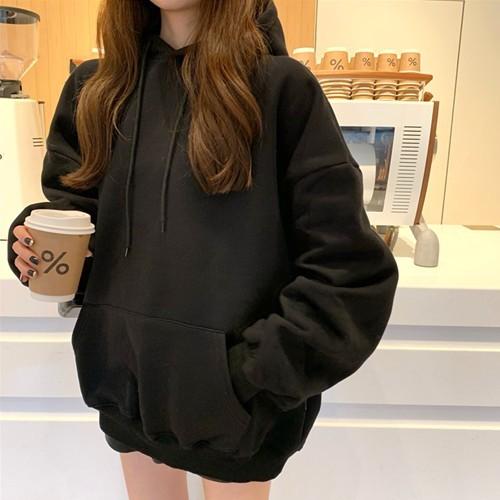 トレーナー スウェット パーカー レディース フード付 トップス 長袖 黒 韓国 Vpa Cocounsecret 通販 Yahoo ショッピング