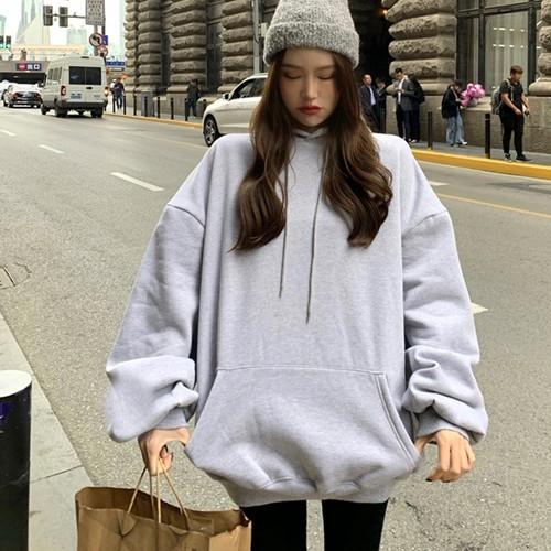 トレーナー スウェット パーカー レディース フード付 トップス 長袖 黒 韓国 Vpa Cocounsecret 通販 Yahoo ショッピング