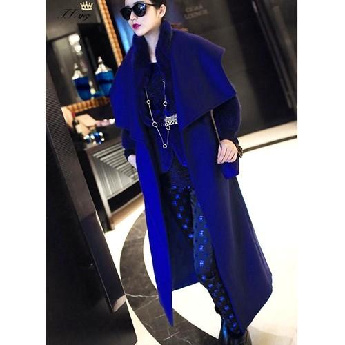 コート ビッグ襟 ロングコート 青 黒 きれいめ アウター レディース 大人 ロング Xzg Cocounsecret 通販 Yahoo ショッピング