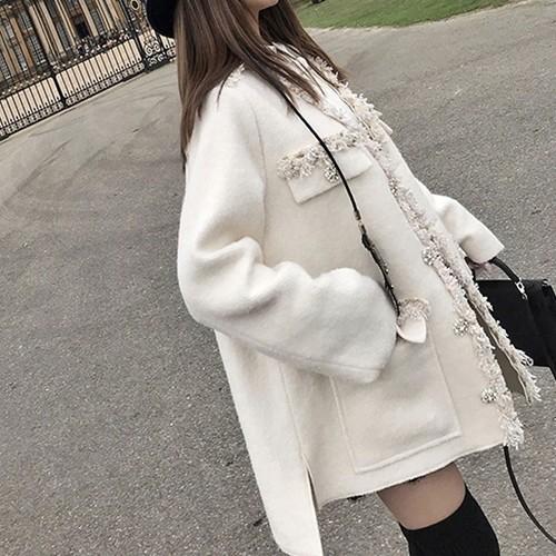 コート レディース アウター キラキラ 刺繍 ショート丈 ストーン 派手 黒 白 Xzg Cocounsecret 通販 Yahoo ショッピング