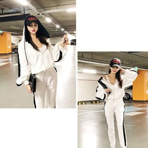 セットアップ レディース パーカー スウェット パンツ ライン パーカー 黒 白 Yw Cocounsecret 通販 Yahoo ショッピング