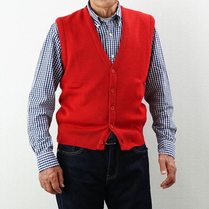 シニア  服  80代  70代  60代  紳士服  高齢者  メンズ  誕生日  洗えるニット  前開きVネックベスト 誕生日 プレゼント |  | 08