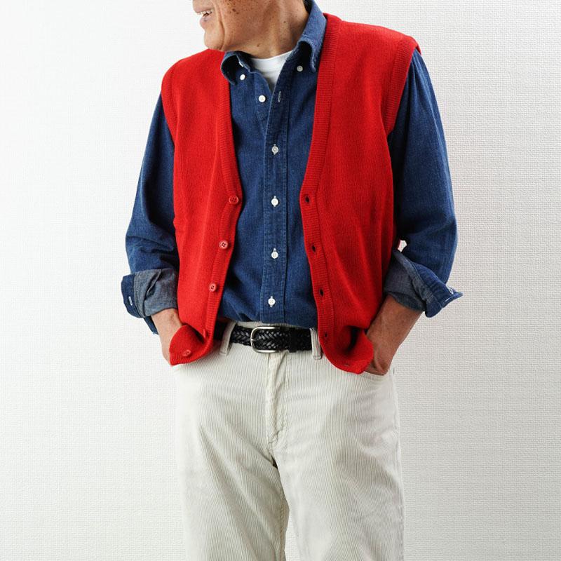 シニア  服  80代  70代  60代  紳士服  高齢者  メンズ  誕生日  洗えるニット  前開きVネックベスト 誕生日 プレゼント |  | 09