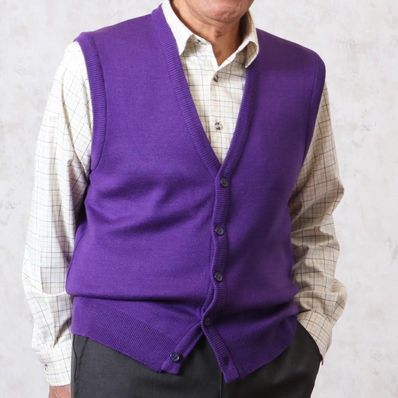 洗える ニット 前開き ベスト ジレ 長寿祝い の紫 古希 喜寿 ちゃんちゃんこ シニアファッション メンズ おじいちゃん 服 Csfmt3 0015 シニアファッションココわく 通販 Yahoo ショッピング