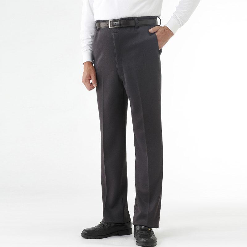販売品 シニアファッション 80代 メンズ日本製 紳士 トップサーモ裏起毛 スラックスパンツ 2色組 股下60cm/65cm/70cm
