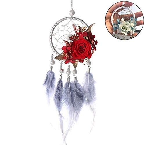 チャミ ドリームキャッチャー 手作り キャッチャー ネット 捕夢網 デザイン小物 車用 誕生日プレゼント 車飾り レッド Fresnopianooutlet Com