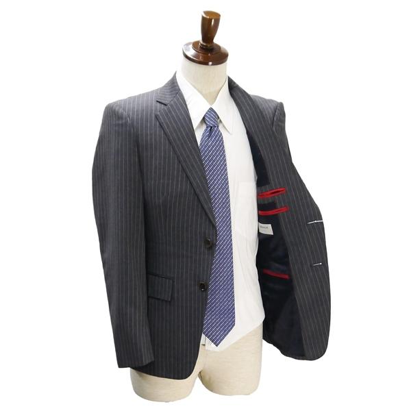 ORIHICA イタリア製タスマニアウール 2つボタン シングルスーツ Y5 M グレー ストライプ ノータック 春秋冬 96E323A-34 4NK056 | ORIHICA | 01