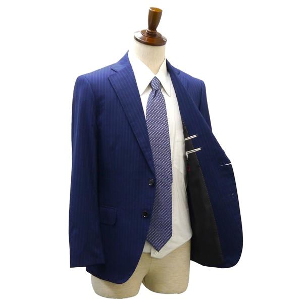 Mr.JUNKO 2つボタン シングルスーツ 袖口4つボタン A4 S ダークネイビー ストライプ ノータック 本切羽 春夏 MJ160104 4NL051 | ブランド登録なし | 01