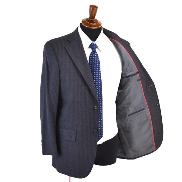 Jプレス J.PRESS 3つボタン 段返り シングル スーツ YA5 / M ダークグレー ストライプ 袖口3つ釦 ノータック SR-OV-CA-1004 4TJ064 | J.PRESS | 01